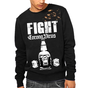 Gesichtsmaske Sweatshirt USA schwer - lustig navy 19 Krankenschwester  - Bild 1 von 1