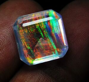 Certified 11.30 Cts Natural Ethiopian Fire Opal Square Cut Loose Gemstone H-534