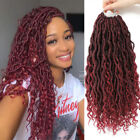 Faux Locs avec Curly River tresse synthétique extension de cheveux rouge ondulé cheveux au crochet