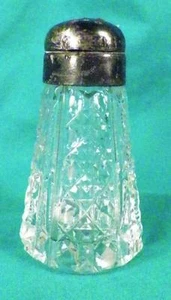 Antique Cut Glass Salt Shaker Crosses Buttons Notches Zippers As Is Condition - Picture 1 of 4