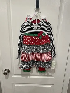 Bonnie Jean Girls 2 Piece Christmas Outfit New With Tags - Picture 1 of 4