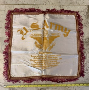 Federa cuscino seta madre esercito americano seconda guerra mondiale ww2 wwii 19 x 19 - Foto 1 di 2