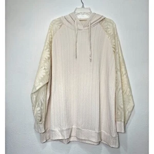Womens Sunflower Lace Sleeve Cable Hoodie Plus Size 4XL Sweatshirt Quite Luxury - Picture 1 of 6