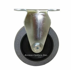 40AXYR 4" Anti-Static Rigid Plate Caster TPR Non-Marking Wheel, 250 lb Capacity - Picture 1 of 2