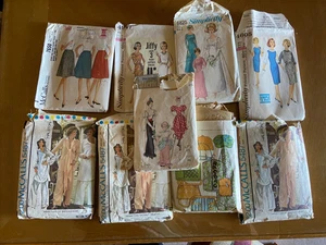 Lot of 9 Sewing Fabric Patterns Simplicity McCall's And Simplicity Metal Tin - Picture 1 of 16