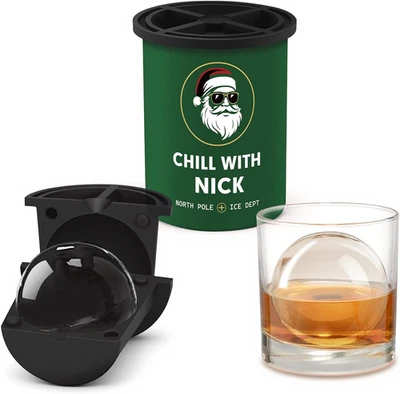 Máquina de Cubitos de Hielo Transparente de Navidad, Bola de Hielo Cristalina de Acero Inoxidable de 2.5" Foto 1 de 4