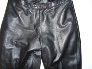 PANTALONES MUJER IMPULS CUERO NEGRO SUAVE TALLA PEQUEÑA PIERNA RECTA TOTALMENTE FORRADOS - Imagen 1 de 5