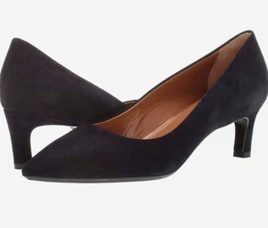 AQUATALIA MARIANNA SUEDE WOMENS BLACK SUEDE HEELS PUMPS SHOES Size 7.5 - Picture 1 of 5