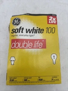 4er Pack GE 100W Glühbirnen weich weiß Standardsockel Double Life - Bild 1 von 6