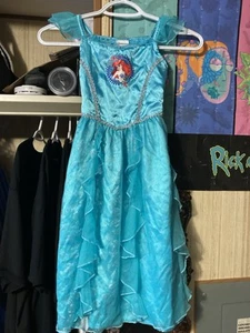 Disney Store Kids Deluxe Ariel Ruffle Satin Nightgown Costume size 4 - Picture 1 of 3
