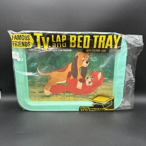 Vintage Disney Der Fuchs und Hund klappbares Schoß Tablett TV Schoß essen & spielen Kupfer WDP - Bild 1 von 17