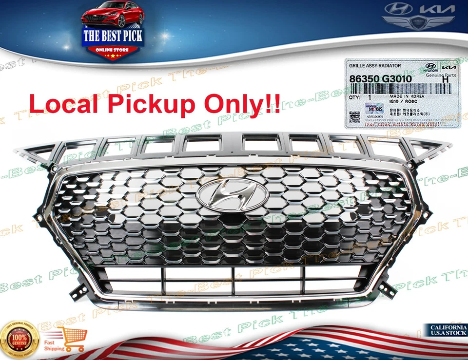 ⭐GENUINE⭐ Radiator Grille Assy ⭐OEM⭐ For 2018-2020 Hyundai Elantra GT 86350G3010 - Image 1 of 4