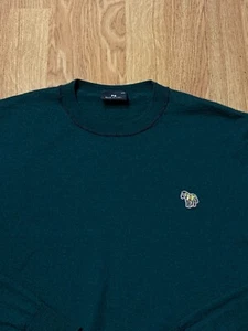 Paul Smith Sweater Womens 2XL Green Merino Wool Preppy Luxury Animal Zebra Horse - Picture 1 of 7