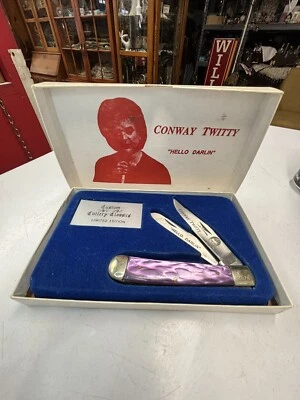 CUBIERTOS PERSONALIZADOS Solingen CONWAY TWITTY HELLO DARLIN Cuchillo de Bolsillo Edición Limitada De Colección Foto 1 de 4