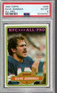 1980 Tops DAVE JENNINGS NFC All-Pro GIANTS #290 PSA 6 - Picture 1 of 1