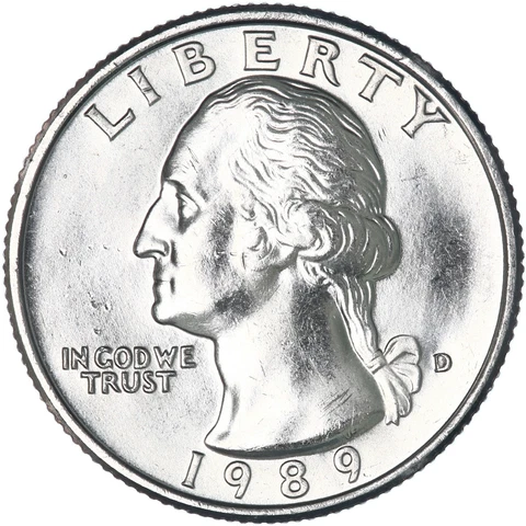 1989 D Washington Quarter BU US Coin Cover
