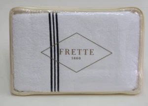 Frette Triplo Bourdon Bath Towel White/Black 100% Cotton Terry Made Italy - Picture 1 of 9