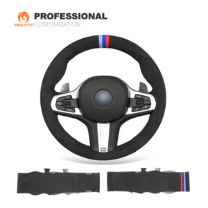 Cubierta de volante de coche Alcantara personalizada para BMW G20 F44 G22 G26 G30 G32 G11 - Imagen 1 de 10