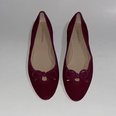 Stuart Weitzman Gabby Flat Purple suede ballet Flats NEW Women’s Size 8.5 $395 - Image 1 of 4