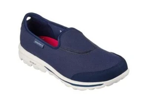 Skechers Go Walk Classic Ladies Navy Textile Slip On Trainers 124464 NAVY 124464