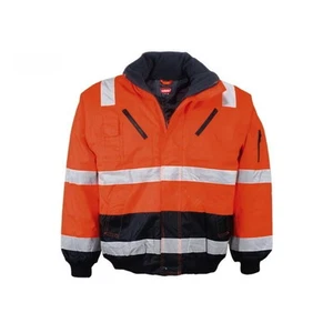 Pilotenjacke warnorange/marine Arbeitsjacke Winterjacke Pilotenwarnschutzjacke - Bild 1 von 1