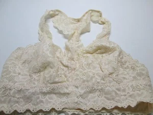 Felina Bra Size S Ivory Wireless Unlined Racerback Pullover Bralette Lace Floral - Picture 1 of 6