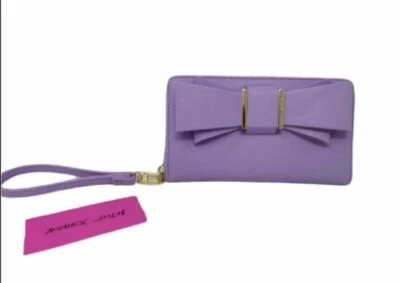 Pulsera Betsey Johnson púrpura nueva imitación cuero cremallera todo alrededor herrajes en tono dorado Foto 1 de 4