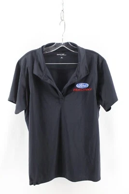 Camiseta polo bordada Ford Racing para mujer talla L grande negra Foto 1 de 4
