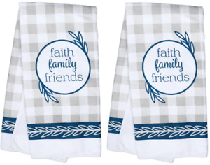 Faith Family Friends Towels 2 Pack Kitchen Hand Dish Drying Soft FREE SHIPPING