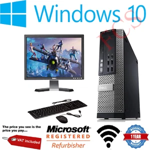 Fast Gaming PC Computer SET Monitor Quad Core i5 16GB 1TB Win 10 2GB GT730 DELL - Picture 1 of 6