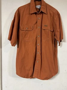 Carhartt Shirt Mens L Burnt Orange Short Sleeve Button Up Casual, Work Wear - Picture 1 of 4