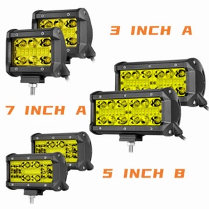 4"5"7" LED Light Bar Quad Row Combo Cube Pod Amber Driving Fog Lamp OffRoad - Picture 1 of 47