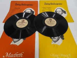 Pair (2) Living Shakespeare Vinyl 33 1/3 Records Macbeth King Henry V w books - Bild 1 von 11