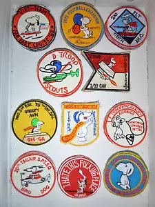 Lot x 11 Vintage Snoopy Patches - Jane Fonda - Okinawa - Scouts - Vietnamkrieg - Bild 1 von 9