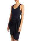 Three Dots Black Wrap Skirt Jersey Dress Size Xl / 16 Brand New With Tags