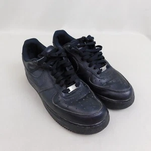 Nike 315122 Air Force 1 '07 Lace Up Sneakers Men's 9.5 Black #3564 - Picture 1 of 7