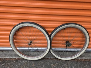 Vintage 26" Cruiser Chrome Wheelset 2.125" Carlisle Lightning Tires SEA,WA Offer - Picture 1 of 14