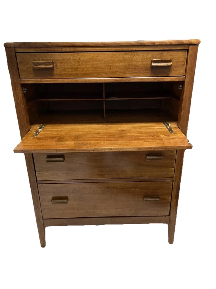 Cómoda moderna de arce de mediados de siglo/recepción abatible con 3 cajones de cola de milano 30x45x19 Foto 1 de 4