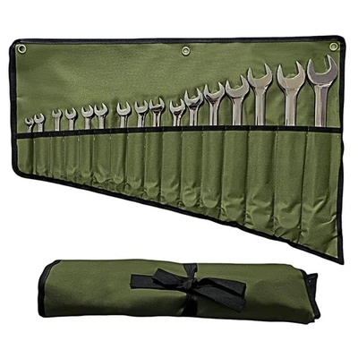 16 Pockets Wrench Roll up Pouch, Wrench Roll Organizer and Tool Storage, Rolled - Image 1 of 4