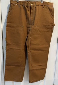 Pantalones Carhartt Para Hombres 42x30 Doble Rodilla Marrón Lona Ropa de Trabajo EE. UU. NUEVOS SIN ETIQUETAS - Imagen 1 de 9