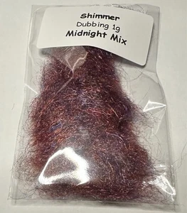 Shimmer Dubbing - Fly tying materials Midnight Mix x 1g - Picture 1 of 1