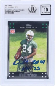 Darrelle Revis New York Jets Signed 2007 Topps #374 BAS 10 Rookie Card w/Insc - Picture 1 of 3