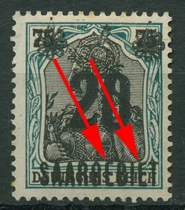 Sarre 1921 Germania con error de impresión 50 AF VI con pliegue - Imagen 1 de 1