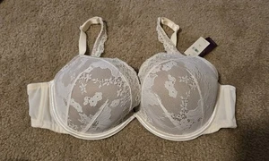 Cacique Boost Bold Lace Plunge Underwire Bra W/ Removable Air Pads NWT Size 44B - Picture 1 of 6