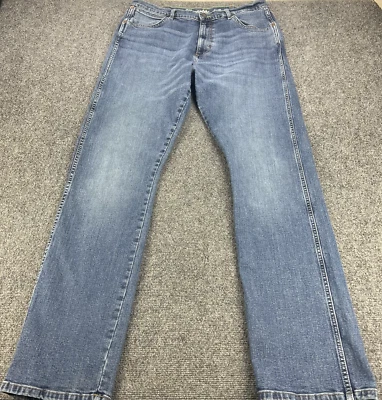 Wrangler Jeans Hombres 36x36 Azul Retro Calce Ajustado Recto Bota de Vaquero Occidental Foto 1 de 4