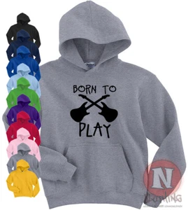 Born to play guitar Hoodie kids top Hoody funny music band festival teen - Picture 1 of 12