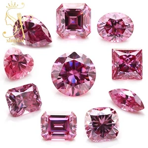 0.1CT~5.0CT Pink Color Moissanite Loose Stone Fancy Cut GRA Certificate Gemstone - Picture 1 of 25