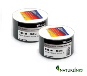 100 Traxdata FF inkjet Printable White CD-R 52x Discs Ritek Blank CD 700MB 80min - Picture 1 of 2