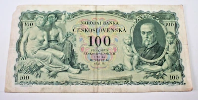 Czechoslovakia 100 Korun 1931 NOT Perforated Banknote Rare - Image 1 of 2