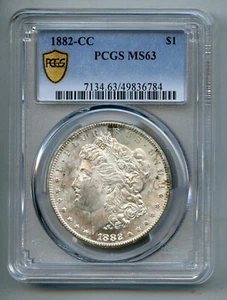 1882 CC Morgan Silver Dollar PCGS MS 63 - Picture 1 of 4